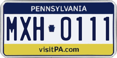 PA license plate MXH0111