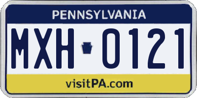 PA license plate MXH0121