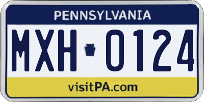 PA license plate MXH0124