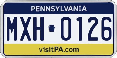 PA license plate MXH0126
