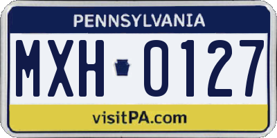 PA license plate MXH0127