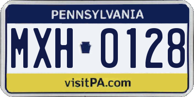 PA license plate MXH0128