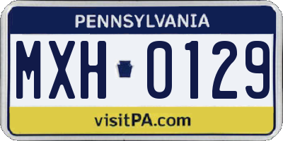 PA license plate MXH0129