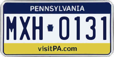 PA license plate MXH0131