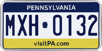 PA license plate MXH0132
