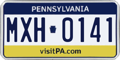 PA license plate MXH0141