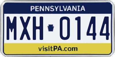 PA license plate MXH0144