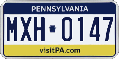 PA license plate MXH0147
