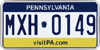 PA license plate MXH0149