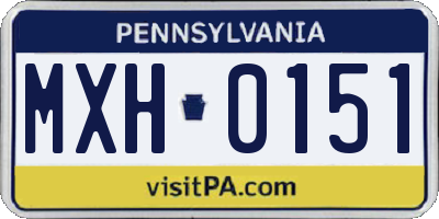 PA license plate MXH0151