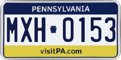 PA license plate MXH0153