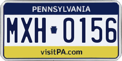 PA license plate MXH0156