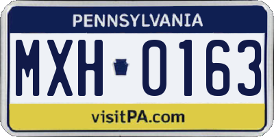 PA license plate MXH0163