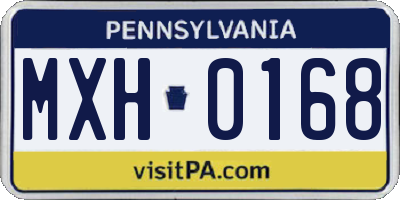 PA license plate MXH0168