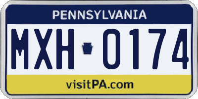 PA license plate MXH0174