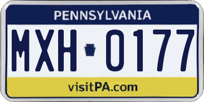 PA license plate MXH0177
