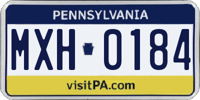 PA license plate MXH0184