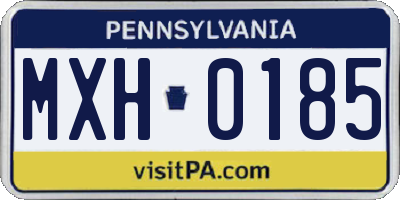 PA license plate MXH0185