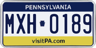 PA license plate MXH0189