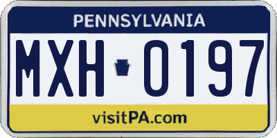 PA license plate MXH0197