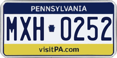 PA license plate MXH0252