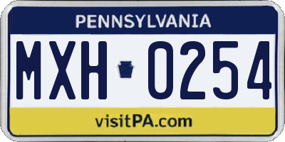 PA license plate MXH0254