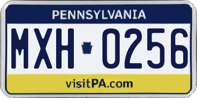 PA license plate MXH0256