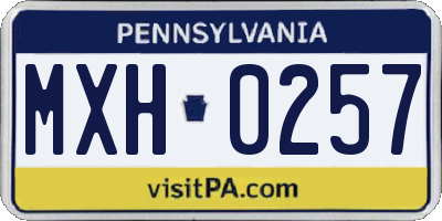 PA license plate MXH0257