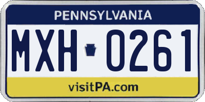 PA license plate MXH0261
