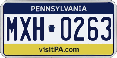 PA license plate MXH0263