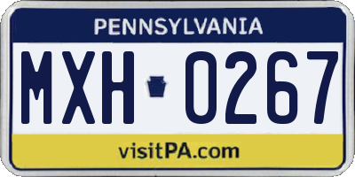 PA license plate MXH0267