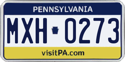 PA license plate MXH0273