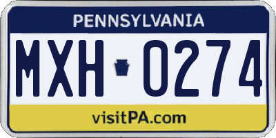 PA license plate MXH0274