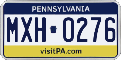 PA license plate MXH0276