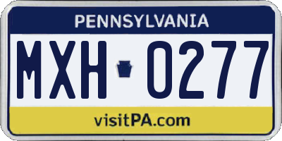 PA license plate MXH0277