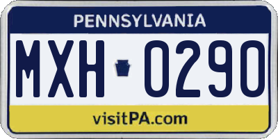 PA license plate MXH0290