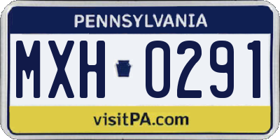 PA license plate MXH0291