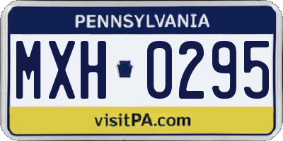 PA license plate MXH0295