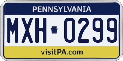 PA license plate MXH0299