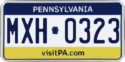 PA license plate MXH0323