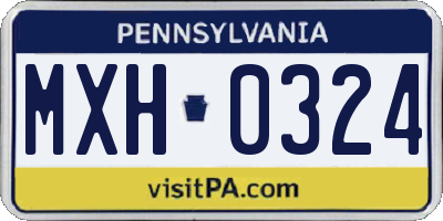 PA license plate MXH0324