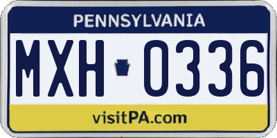 PA license plate MXH0336