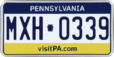 PA license plate MXH0339