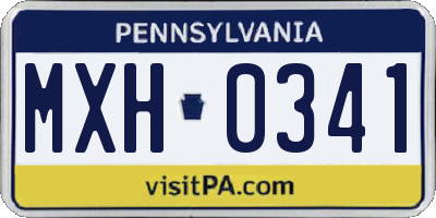 PA license plate MXH0341