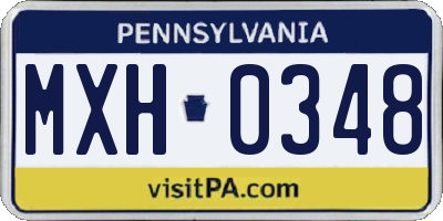 PA license plate MXH0348