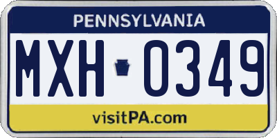 PA license plate MXH0349