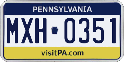 PA license plate MXH0351