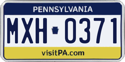 PA license plate MXH0371