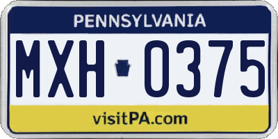 PA license plate MXH0375