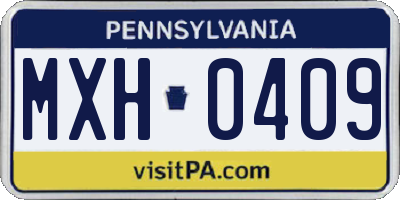 PA license plate MXH0409